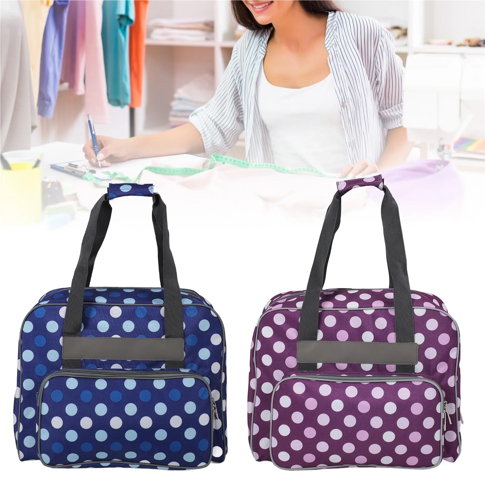 Borsa Per Macchina Da Cucire Custodia for macchina da cucire Costruzione robusta for di grande capacità con tasche multiple for i viaggi(Purple)