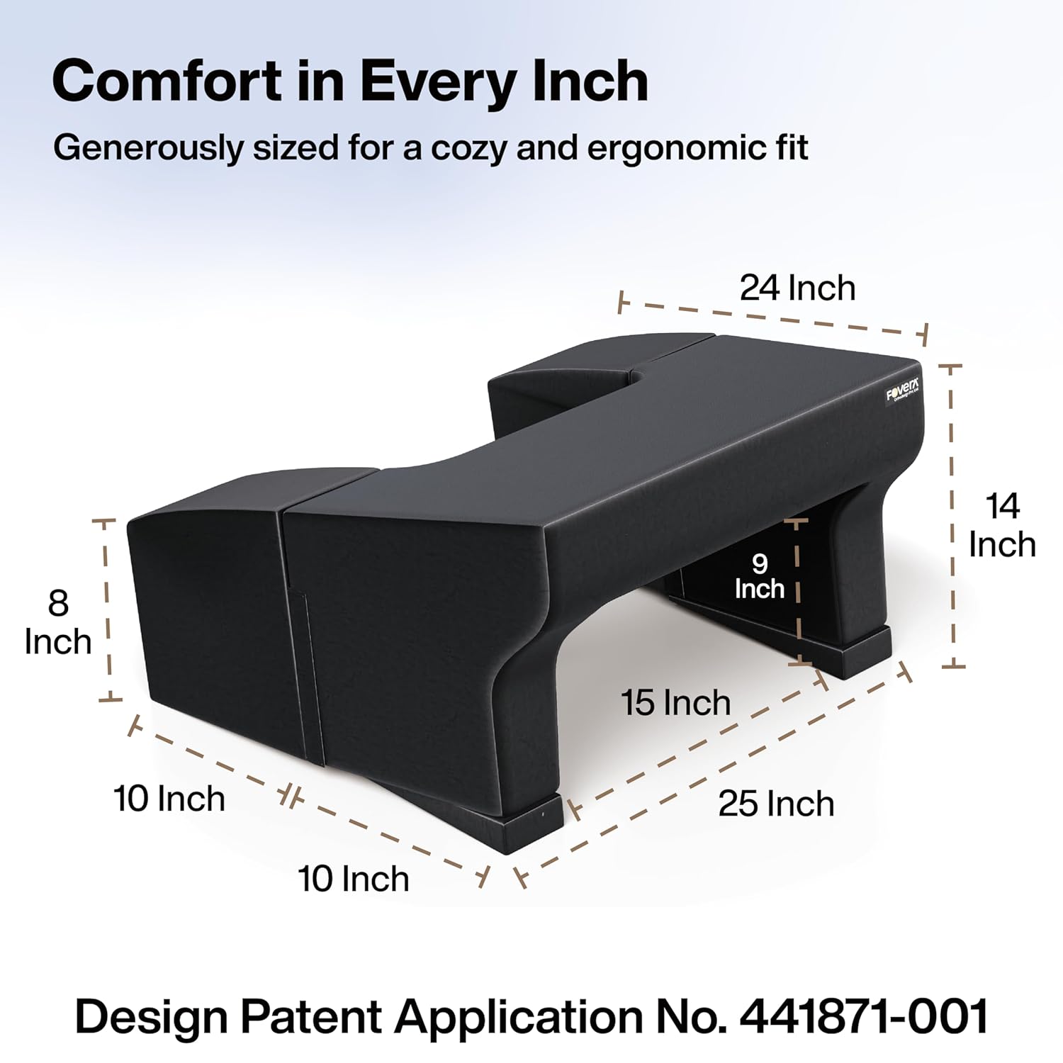 FOVERA Lap Desk Pillow | Height Adjustable, Soft & Comfortable Armrest, Easy to Store | For Working on Laptop, Reading & Gaming | Work from Home Pillow | Perfect for Using on Bed, Sofa & Floor (Black) 37 71NNW +hk+L. SL1500