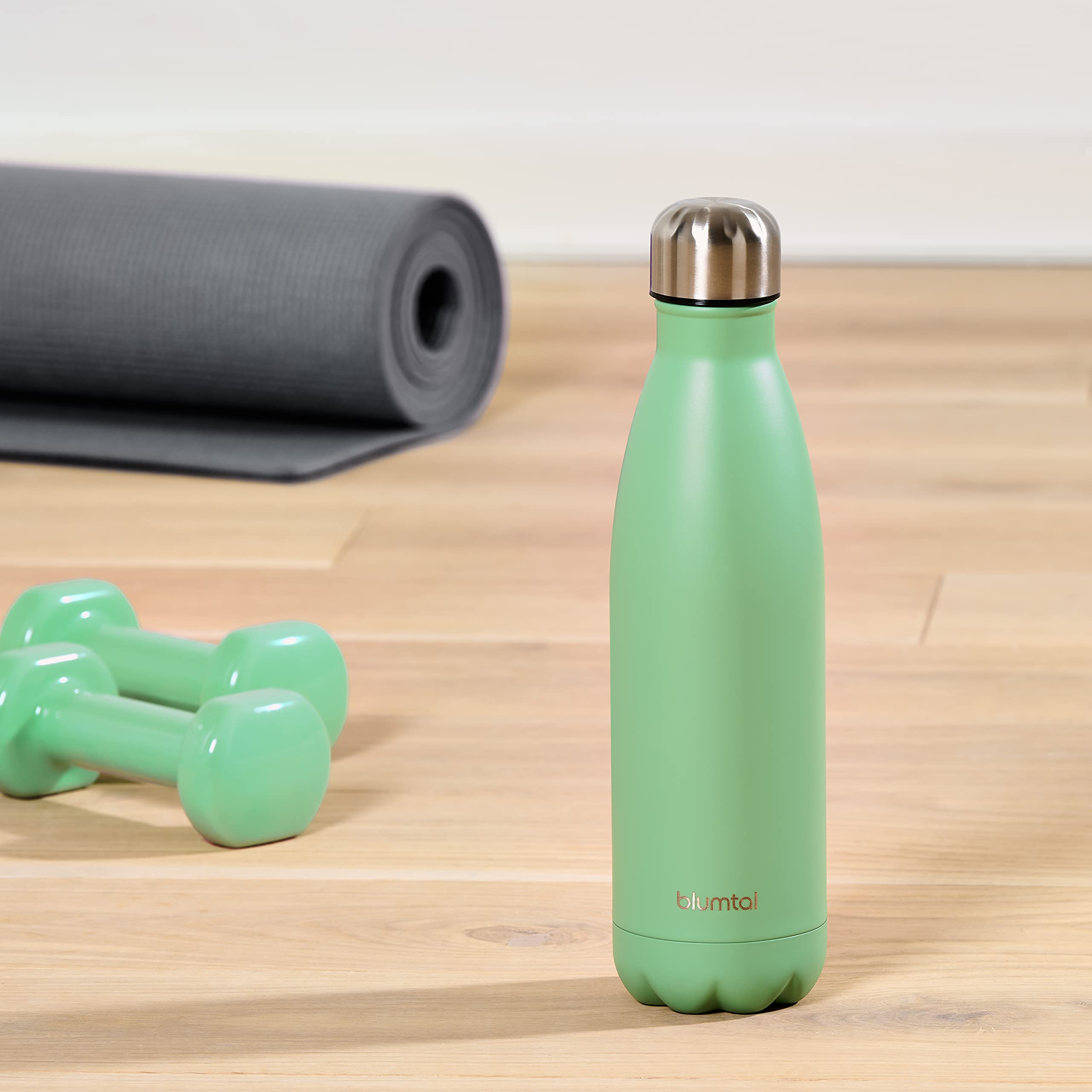 Blumtal - Bottiglia termica da 750 ml - Borraccia in acciaio inox da 750 ml - Borraccia in metallo - Impermeabile - riutilizzabile - Senza BPA - per bevande calde e fredde - verde scuro