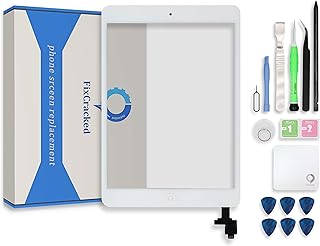 Touch Screen Replacement Parts Digitizer Glass Assembly for Ipad mini 2012 （A1432 A1454 A1455）& mini 2 2013 (A1489 A1490 A1491) 9.7 inch+ Professional Tool Kit (white)