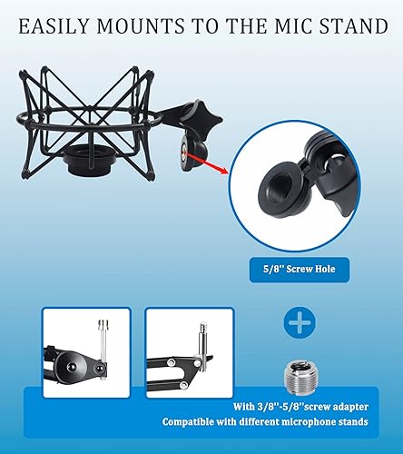 Miniatura 4 de TLM 103 - Soporte de micrófono compatible con micrófono de condensador Neumann TLM 103 M147 de SUUNTOKS, color negro