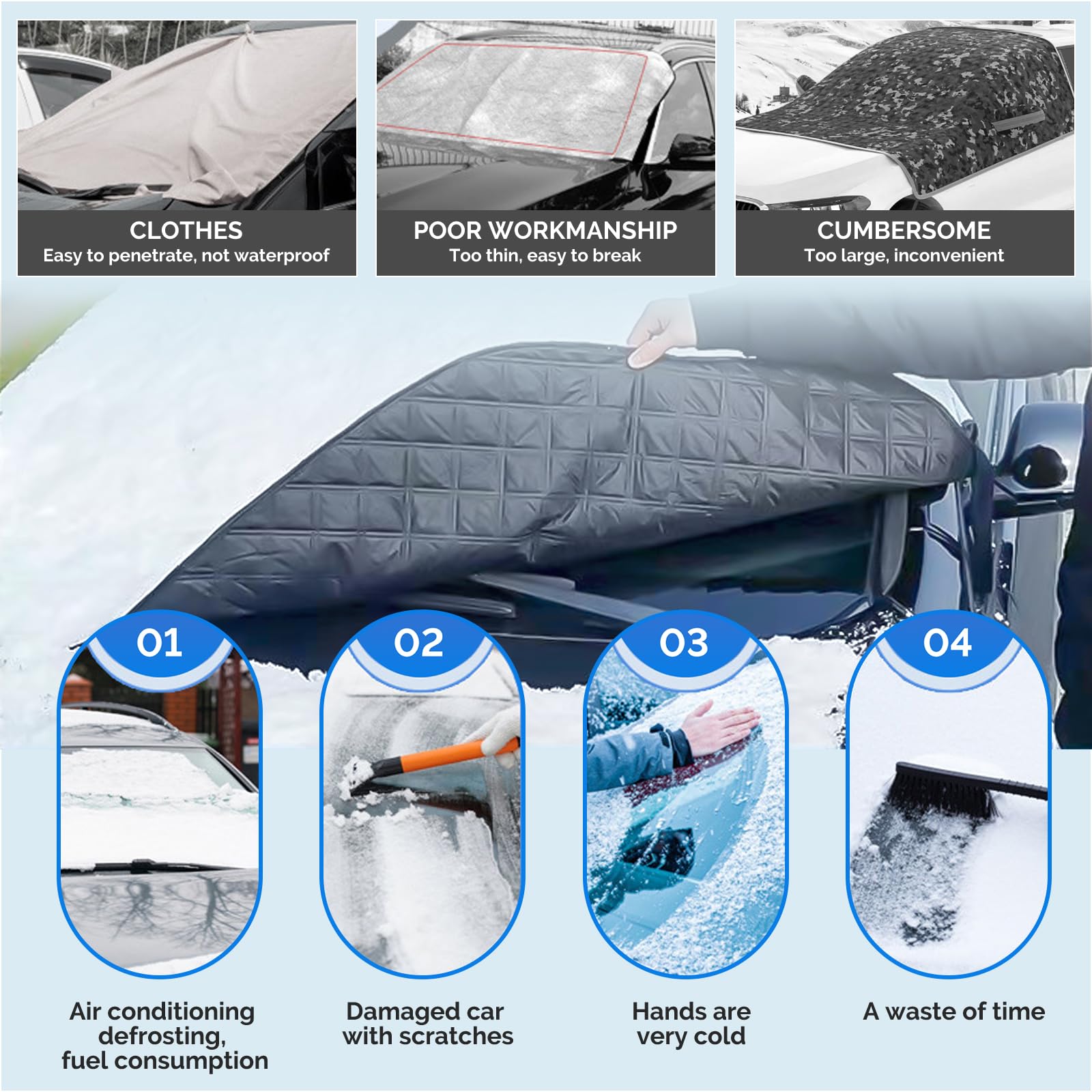Paraneve Per Parabrezza CAT – Protezione Invernale Antigelo Con Magneti E Antifurto – Universale - 2