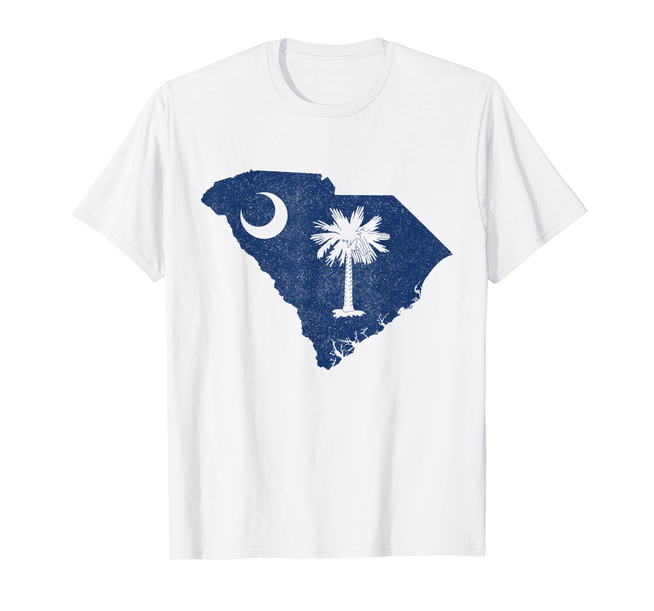 Vintage Myrtle Beach Vacation Souvenir T-ShirtsSouth Carolina Flag Crescent Moon Palm Palmetto Tree T-Shirt
