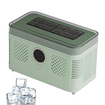 Portable Ice Maker, Countertop Ice Maker Machine with 12 Cubes In 15-20 Mins, Low Noise, Compact Design for Home, Office, Car, Camping & Travel green car-use