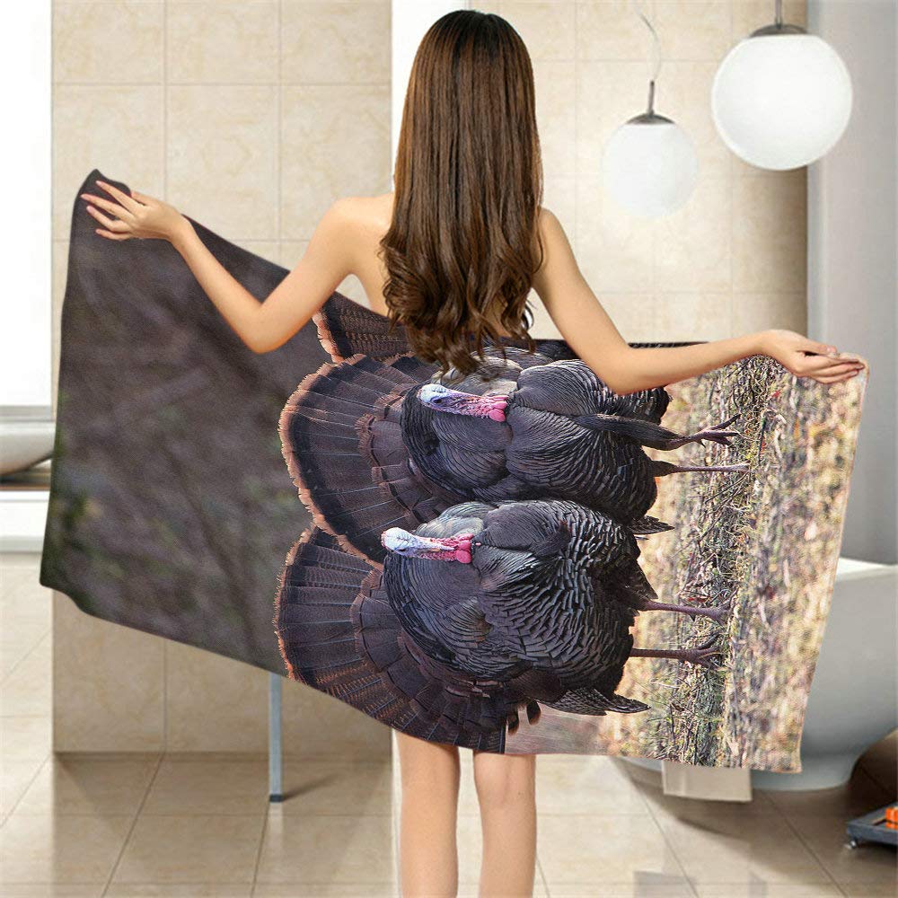 Moslion Comfy Bath Towels The Forward Wild Turkey Hunting Soft Bathing/Beach/Camping Towel for Women Men Girls Boys Large Size 64x32 Inches