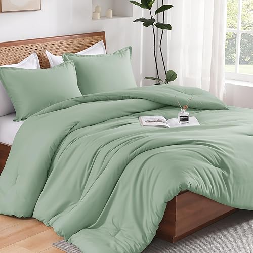 Miniatura 10 de Andency Juego de edredón beige tamaño individual, juego de edredón sólido de 2 piezas (1 edredón bohemio y 1 funda de almohada), juego de edredón