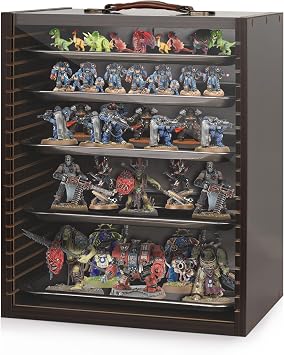 Miniature Display Case Display Cases for Collectibles Miniatures Storage Case Display Shelves Shelf for Collectibles for Mini Action Figures Valuable Collectibles or Crystal Stone Black