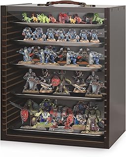 Miniature Display Case Display Cases for Collectibles Miniatures Storage Case Display Shelves Shelf for Collectibles for Mini Action Figures Valuable Collectibles or Crystal Stone (Black)