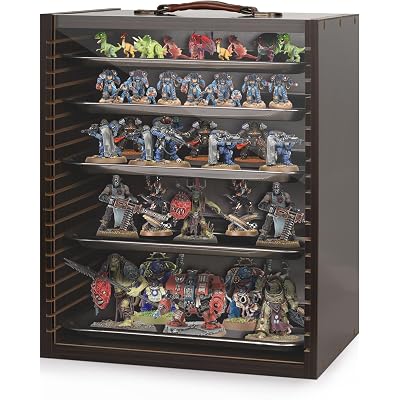 Miniature Display Case Display Cases for Collectibles Miniatures Storage Case Display Shelves Shelf for Collectibles for Mini Action Figures Valuable Collectibles or Crystal Stone (Black)
