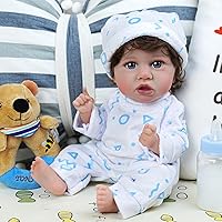 Vista 5 de BABESIDE Juego de 8 piezas de ropa para muñeca bebé con cuna para muñecas de 8-10-12 pulgadas, ropa y accesorios para muñeca bebé Bitty para bebés