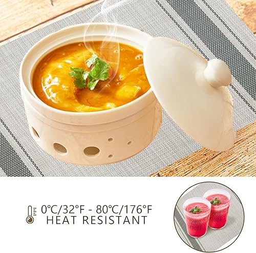 Miniatura 3 de DACHUI manteles individuales resistentes al calor, contra manchas, no se deslizan, lavable, de PVC, manteles individuales tejidos de vinilo