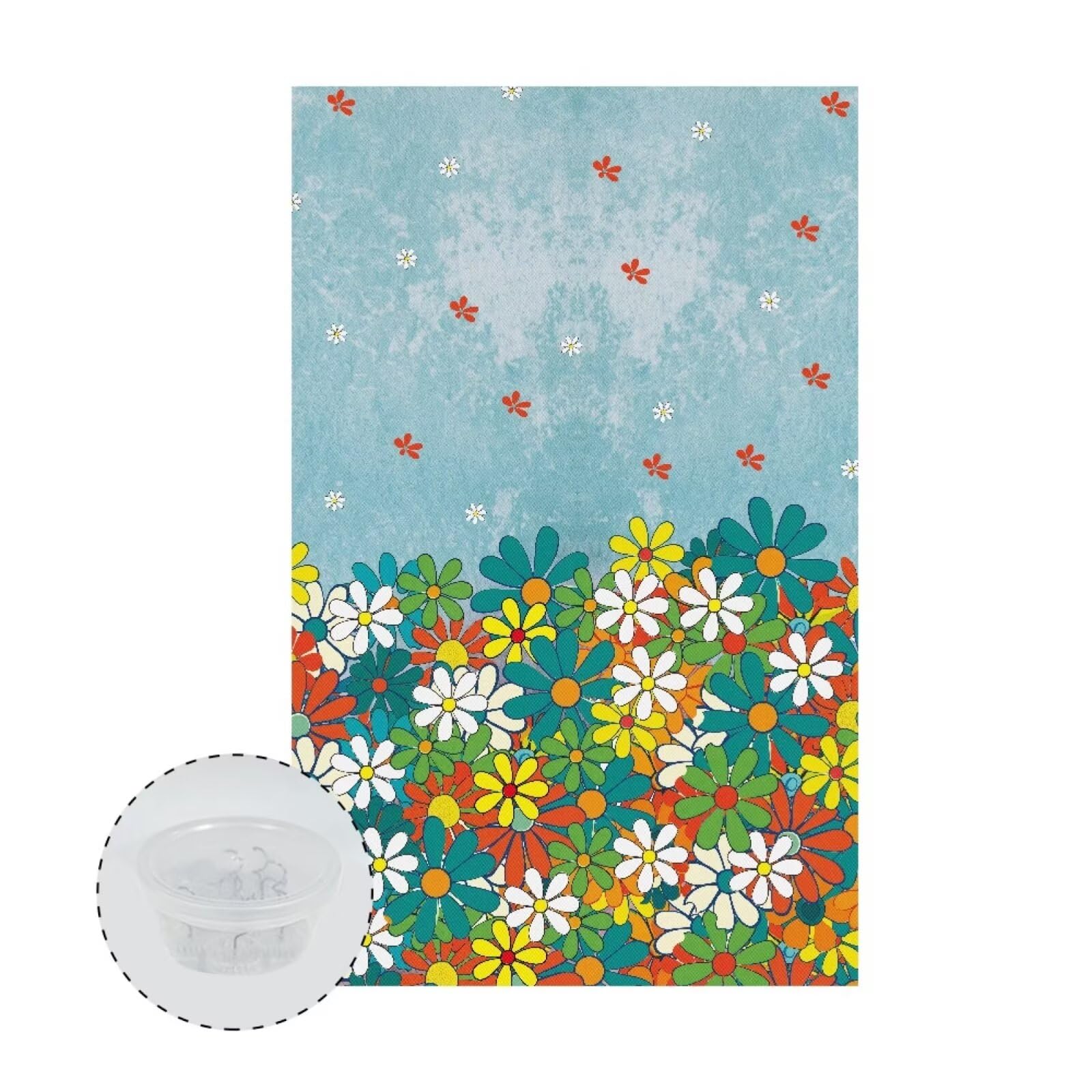 Maiyoinou Hippie Flower Sofa Headrest Protector with Fixing Nails Durable Skin Friendly Sofa Headrest Covers for Sofa Furniture Protectors 26.18