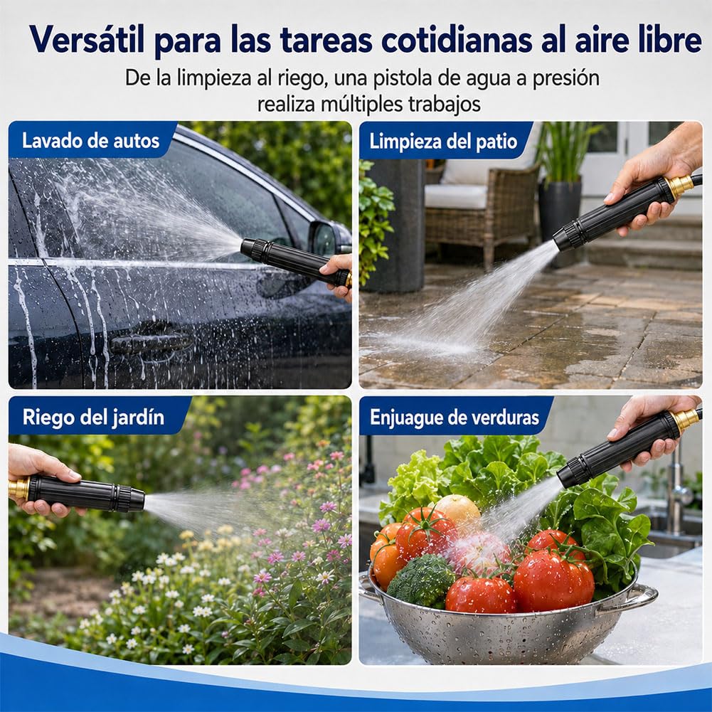 Boquilla de Agua de Alta Presion, Boquilla Manguera Alta Presion, Pistola de Agua de Alta PresióN para Regar Plantas Y Vegetales Y Lavado de Autos, Limpieza de Patio (A 2SET)