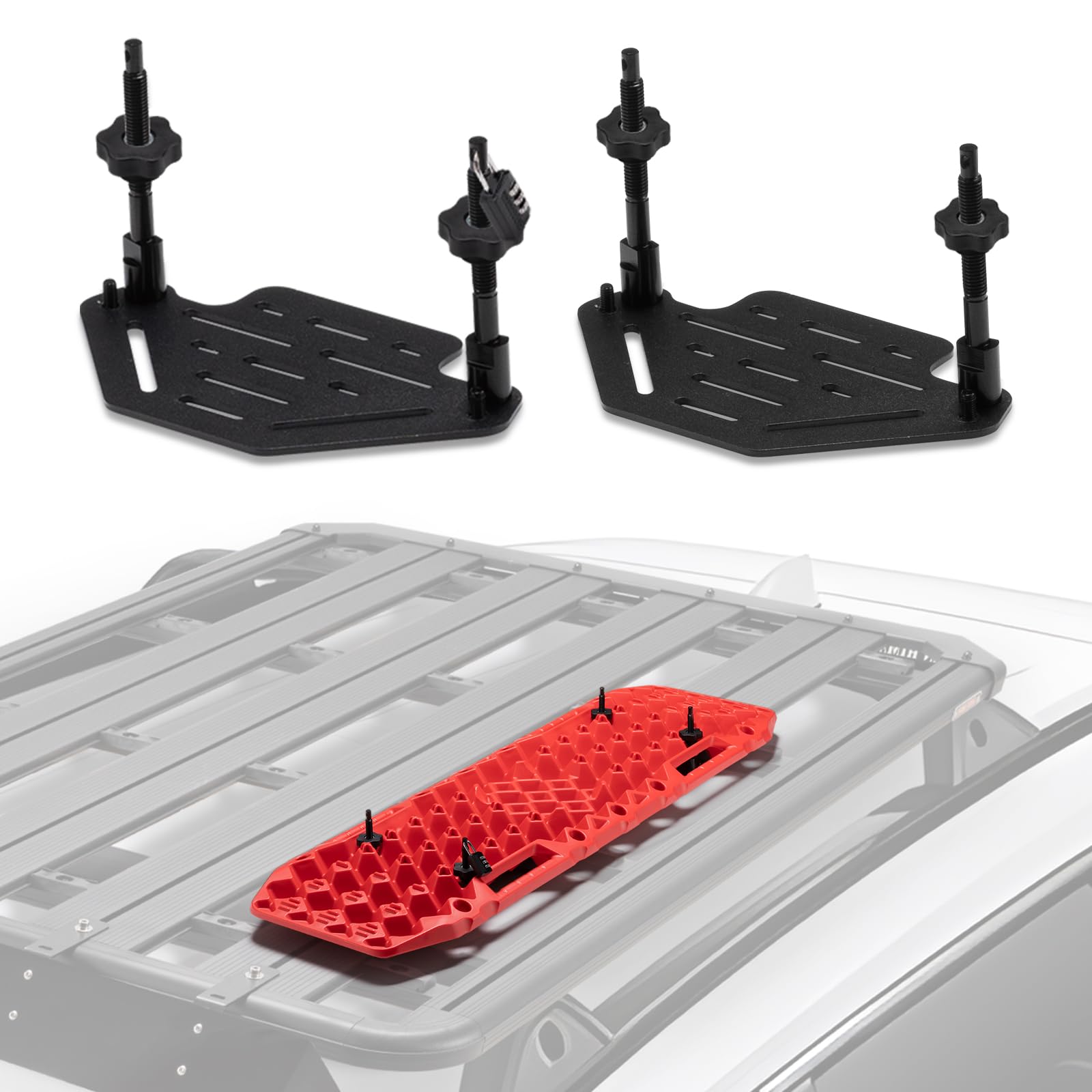 BUNKER INDUST Recovery Boards Mounting Kit, Only Fit for Bunker Traction Boards (Gen 7, 9, 10, 11), Bracket for Rooftop Platform with Lock ( Only for