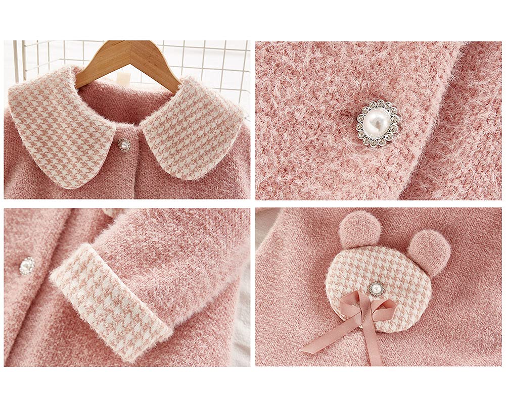 DAIHAN Abrigo de Doble Botonadura para Niña Gabardina Chaquetón de Longitud Media Casual Chaqueta de Lana Princesas Jacket Elegante Parkas