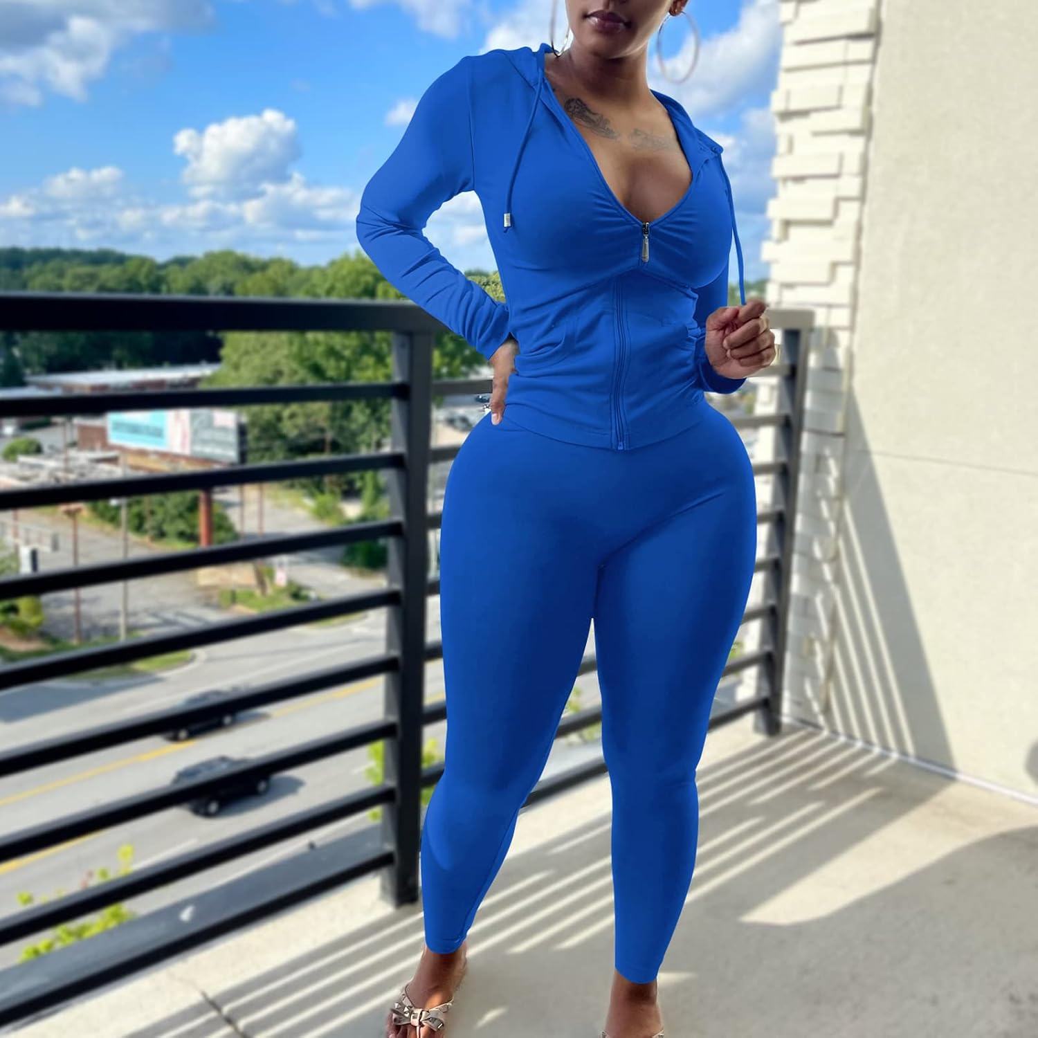 Mrskoala Two Piece Outfits for Women Jogger Sets Workout Sweat Suits Tracksuit Pants Set - Image 4