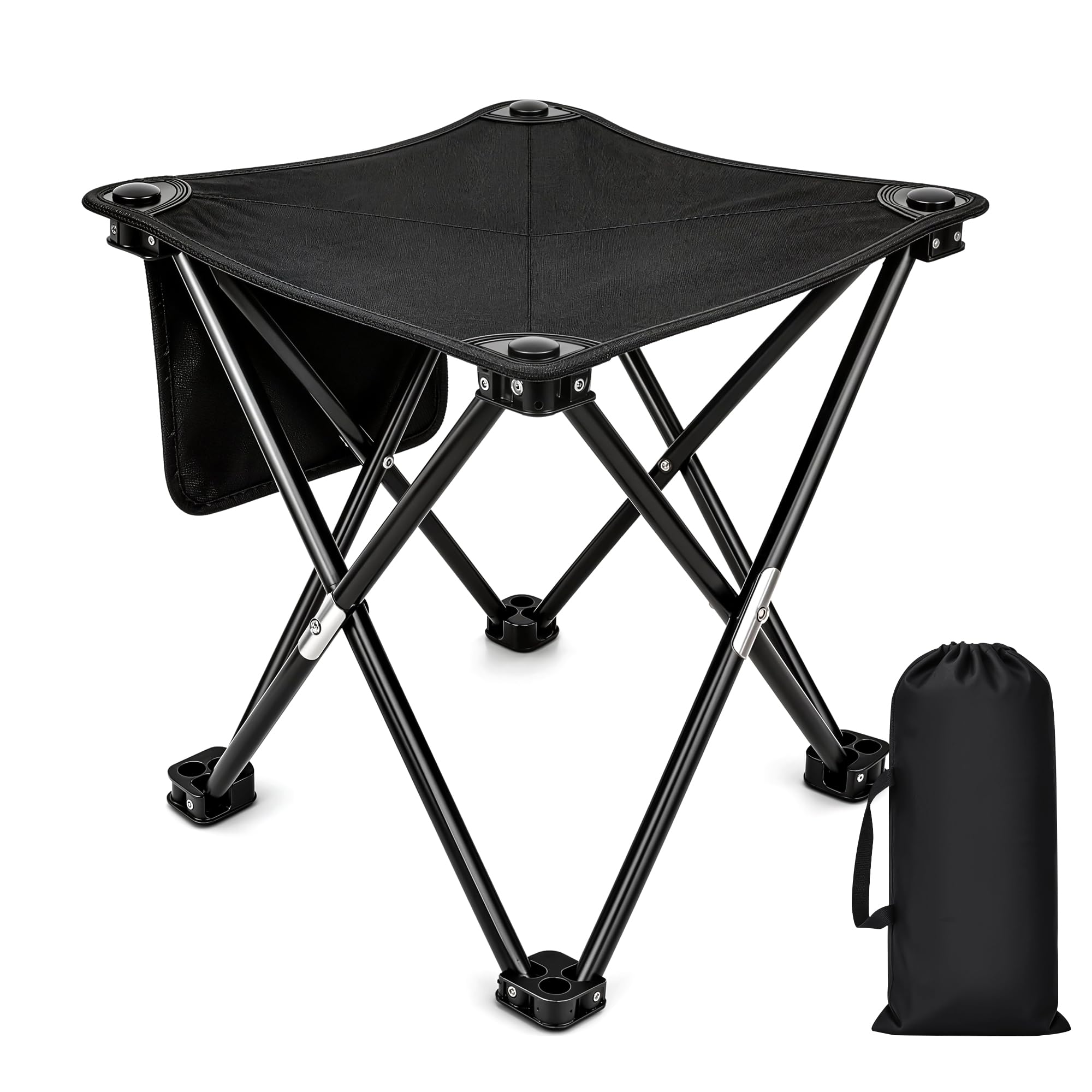 Amlif Folding Camping Stool, Portable Stool with Carry Bag - 33x33x33cm