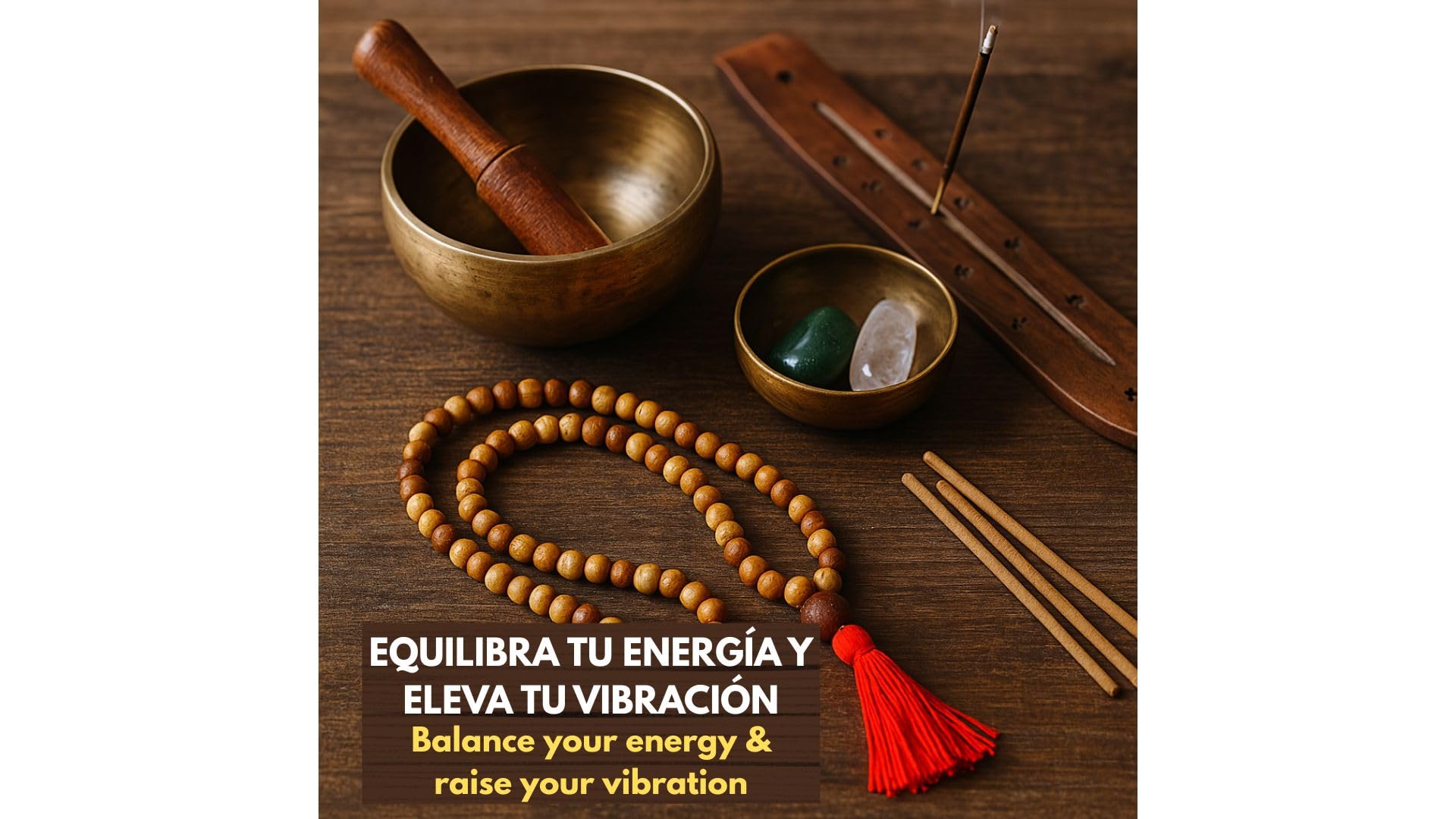 Palo Santo Mala | INKANAT | Meditationshalskette | 100% natürliches heiliges Holz | Energie, Gleichgewicht und Spiritualität - Japa Mala 108 Perlen