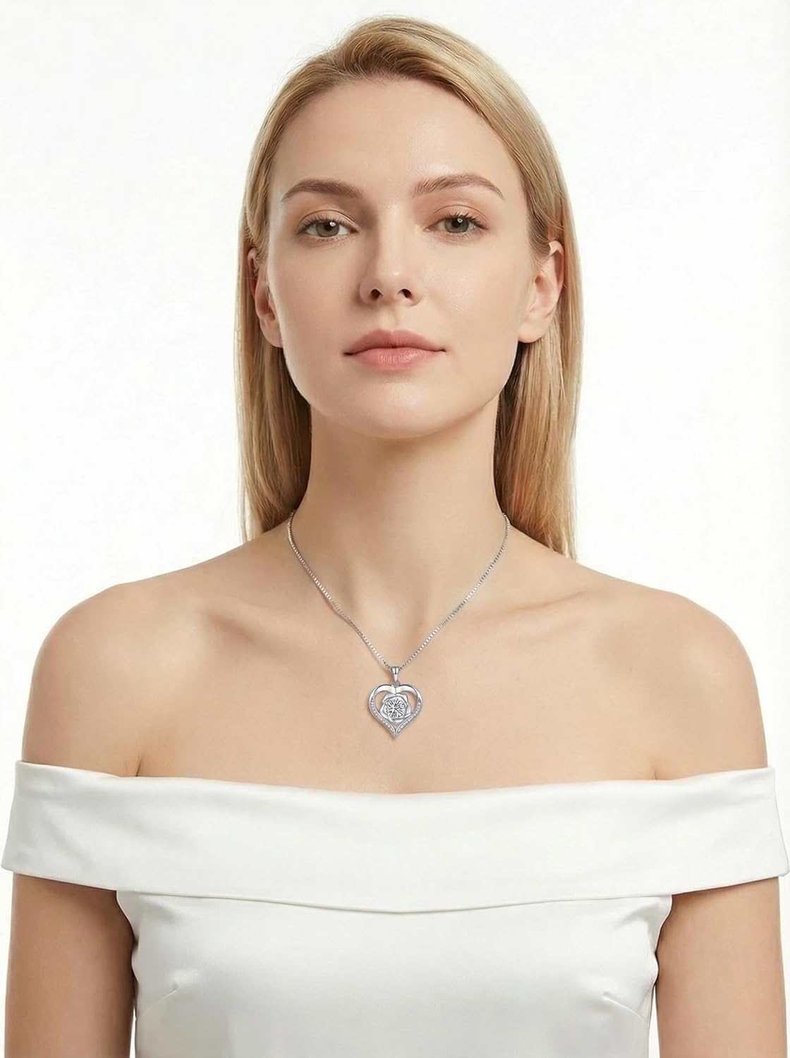 Heart Necklace Gifts for Women Wife, 925 Sterling Silver Necklace, 1-2 Carat Moissanite Pendant Necklace, Anniversary Jewelry Gift For Wife, Birthday Gifts for Girlfriend Her - Image 4