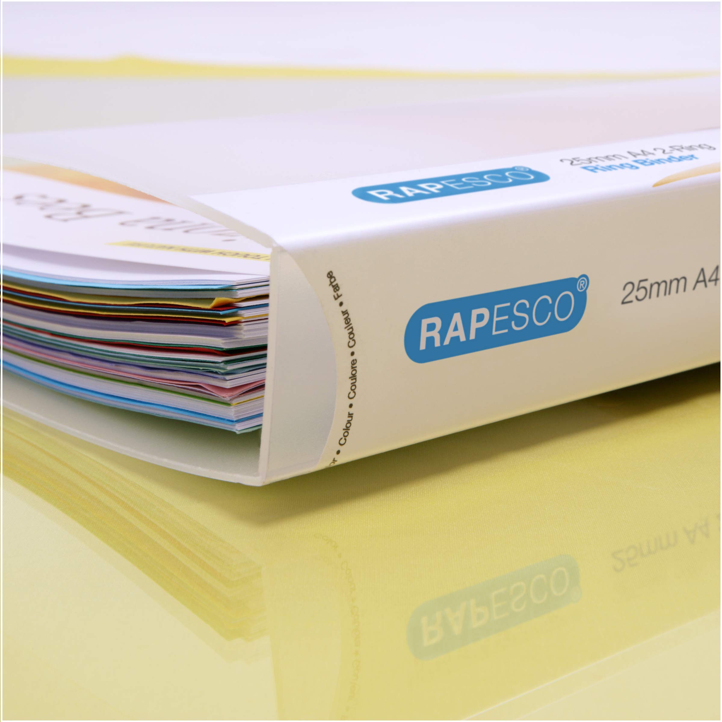 Rapesco 0715 Carpeta Archivador de 2 Anillas, Lomo de 35 mm, A4, Transparente, Paquete de 10