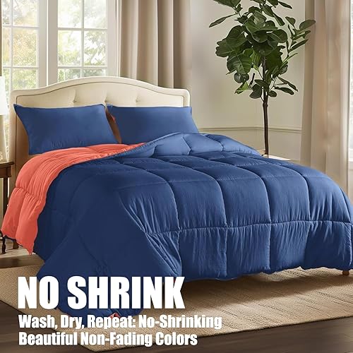 Vista 28 de KASENTEX - Conjunto de acolchado de edredón con fundas reversibles, ultra suave, hipoalergénico y lavable a máquina Turquesa Verde Mar/Azul