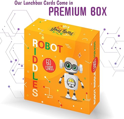 Miniatura 6 de Notas para la lonchera para niños, 60 divertidas tarjetas de acertijo robot para niños y niñas, crea notas memorables para pensar en ti