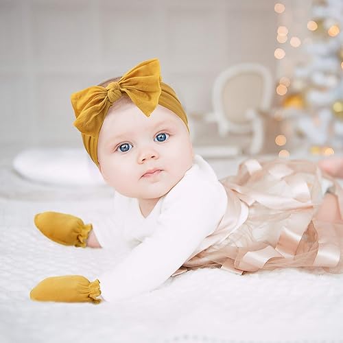 Miniatura 7 de Geyoga Juego de calcetines y mitones elásticos con diadema para bebé, 18 piezas, para recién nacido, niños y niñas de 0 a 6 meses