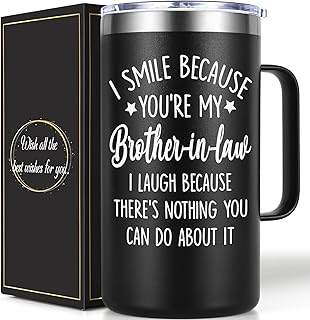 Lifecapido Brother in Law Gifts, I Smile Because You're My Brother-in-law 20 oz Insulated