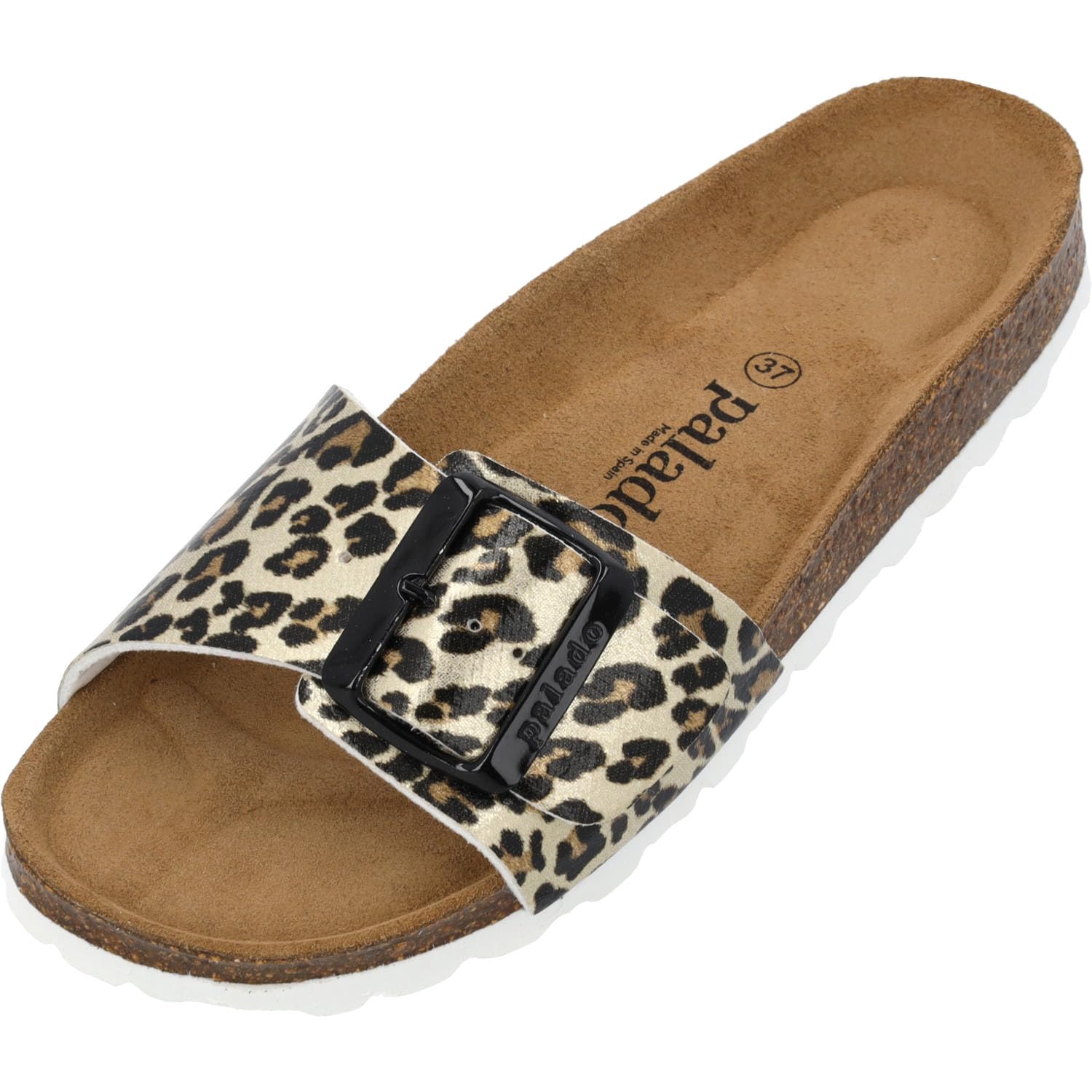 Palado Pantoletten Damen Malta EGS Leo - bequeme Sandeln Made in Spain - Hausschuhe mit dämpfendem Kork-Fußbett - modische Sommerschuhe