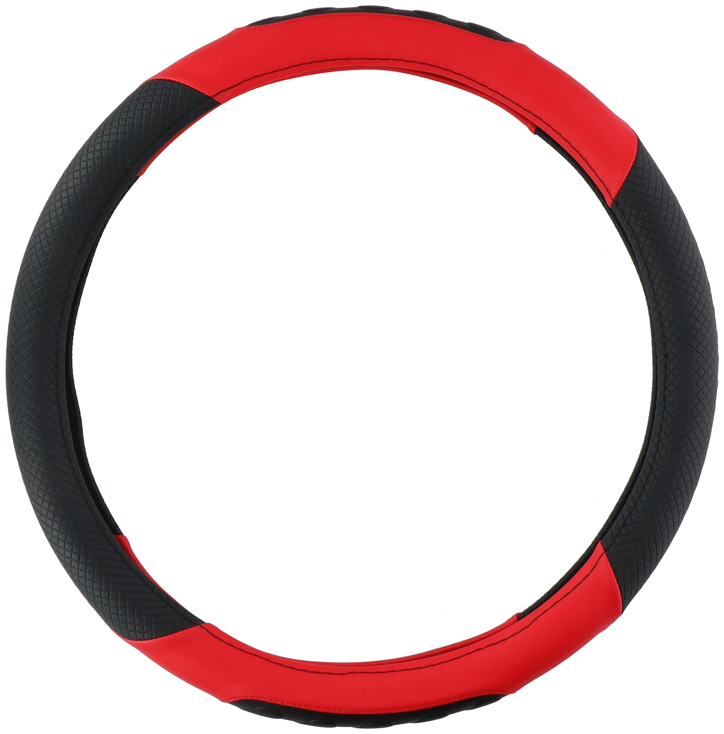 All Ride Truck Steering Wheel Cover, Handlebar with Diameter 44-46 cm, Rubber, Non-Slip Texture, Black/Red