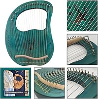 Vista 4 de Arpa de Lira, 19 cuerdas de metal, cuerpo de caoba con silla de arce Lyra Arpa con bolsa y llave incluida