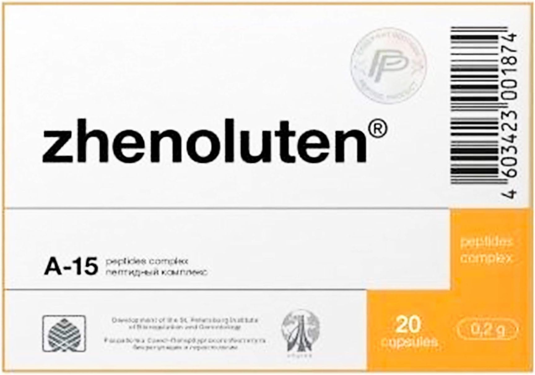 ZHENOLUTEN A-15 - Ovary Peptide Bioregulator Complex - 20 x 200 Milligram Tablets