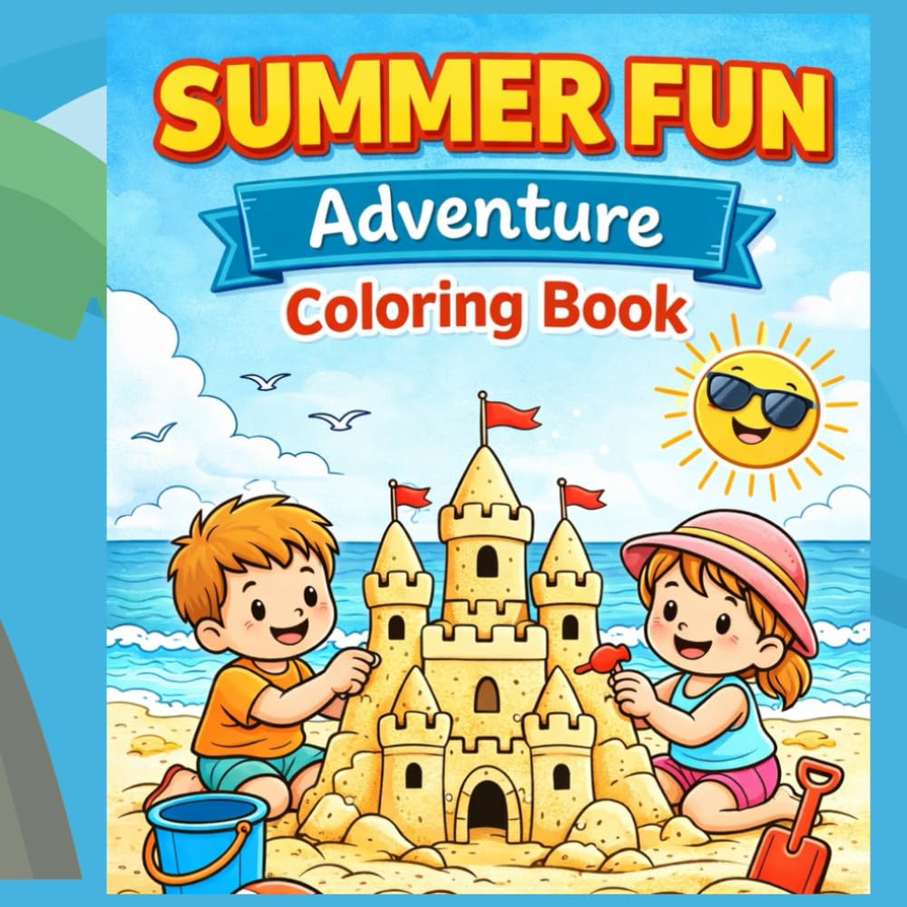 SUMMER FUN ADVENTURE COLORING BOOK: Summer coloring book for 7+ years