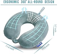 Vista 59 de Fabuday Memory Foam Neck Pillows for Travel - Airplane Pillows for Sleeping with Attachable Snap Strap Soft Washable Cover, Flight Pillow for Pink