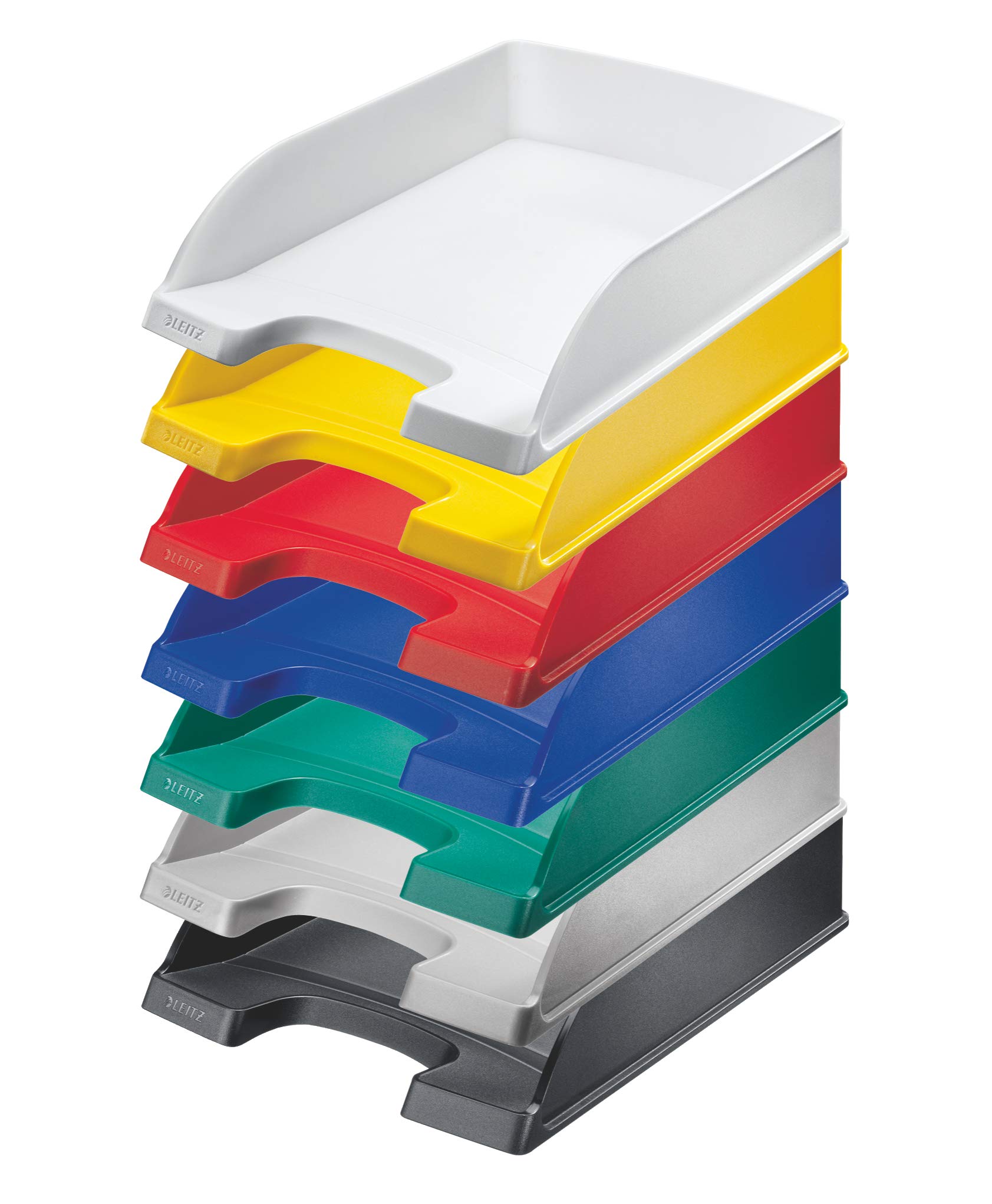 Leitz 52270085 - Paquete de 5 bandejas de correo apilables, gris