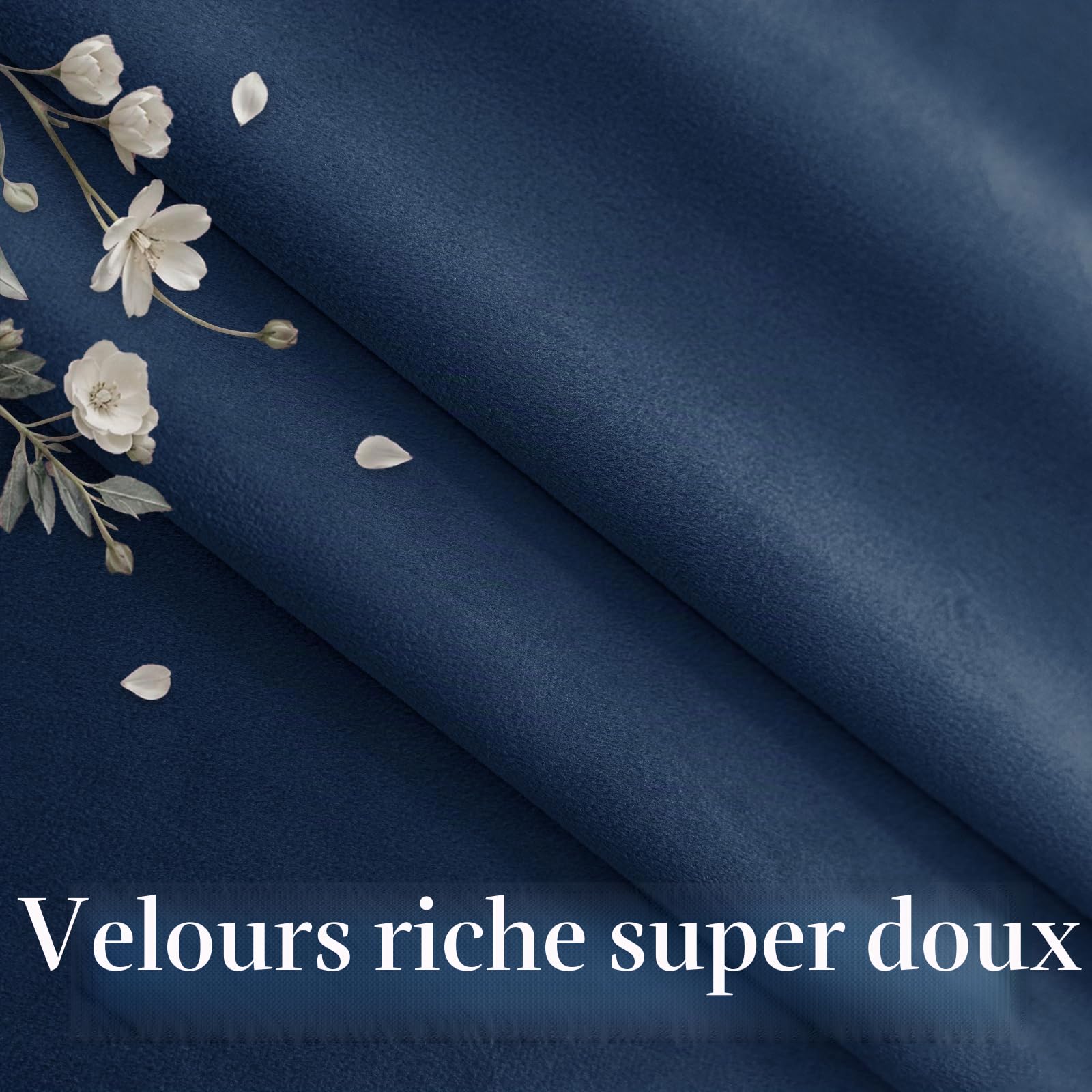 Ystyle Rideau Occultant Velours Lot De 2, 140x300cm, Bleu Foncé | Rideaux Salon Rideau Thermique Isolant Anti Chaud Intérieurs, Rideau Phonique Anti Bruit, Moderne Chambre Maison Dressing