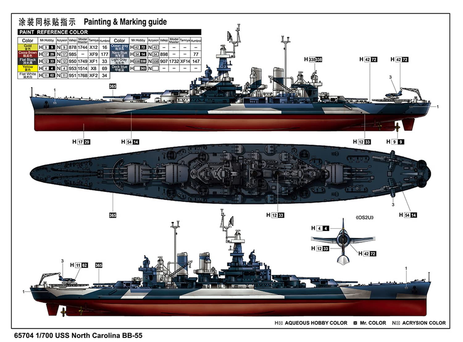 Hobbyboss I love Kit 1:700 - Top Grade North Carolina BB-55