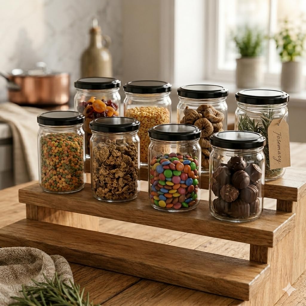 Pure Source India Glass Jars - Airtight Storage -13 Pure Source India Glass Jars - Airtight Storage -13