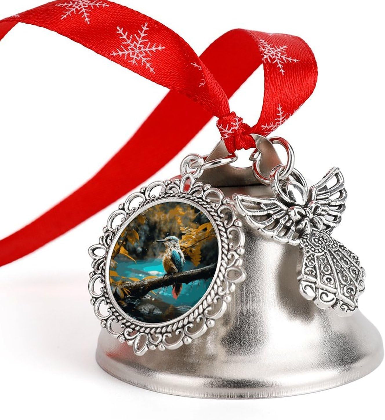 Relaxing Rain and Birds Sounds Christmas Bells Ornaments Tree Jingle Bells Decors Xmas Silver Bell Hanging Decoration Pendants for Weddings Parties Christmas Wreaths
