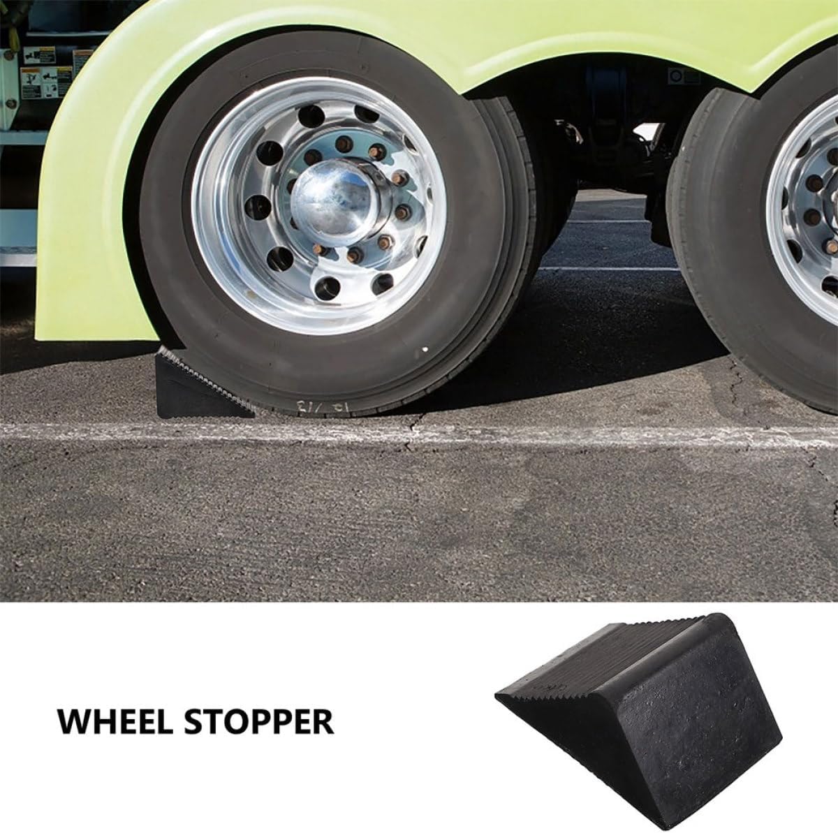 Heavy Duty Rubber Wheel Chocks 3Pcs Anti-Slip Tire Support Pads for Cars Trucks Rvs Camper Trailers Portable Front Tire Chocks for Vehicle Safety on Slopes
