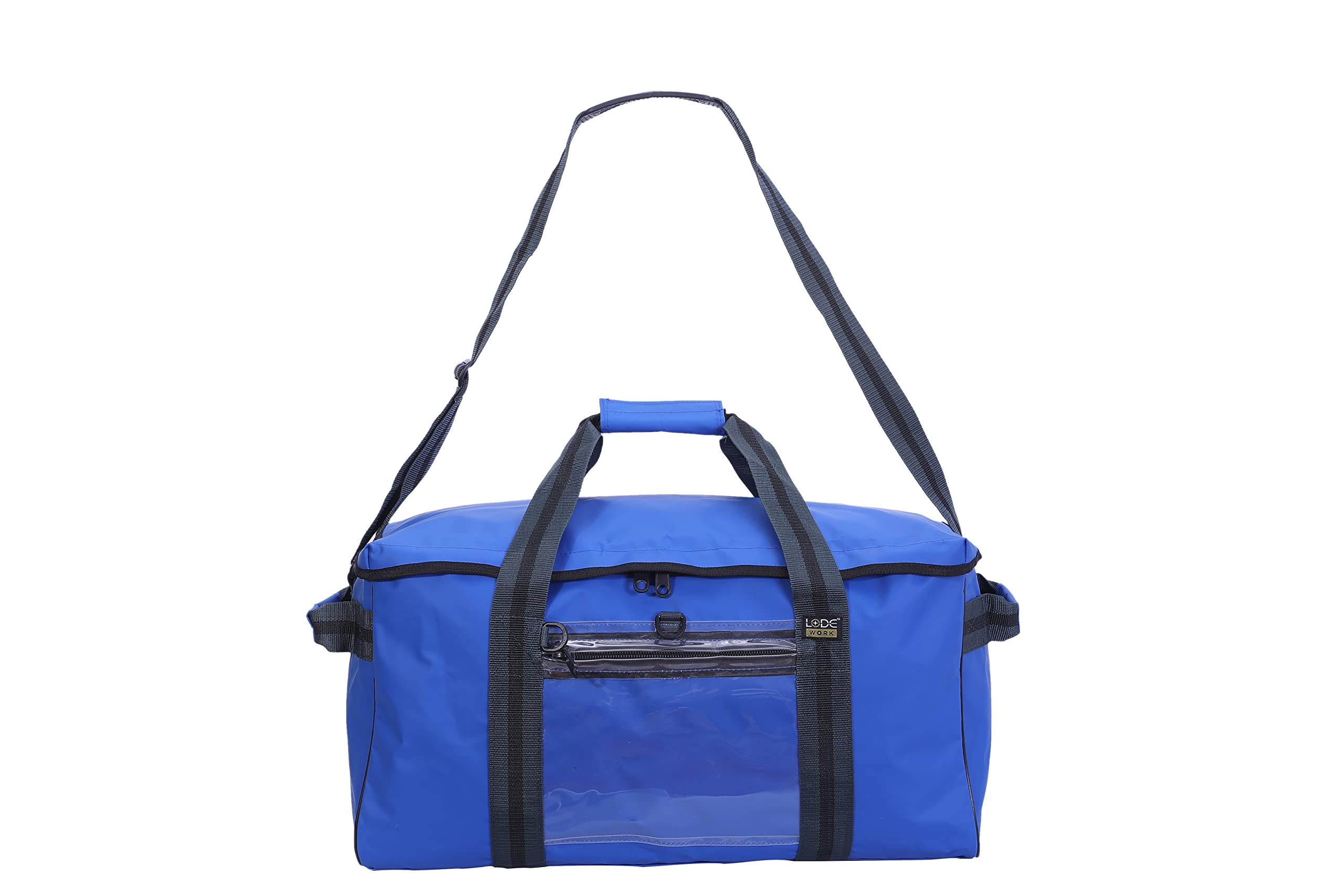 Borsone in PVC blu 60L 64'' - blu per esterni, campeggio, sport, petrolio e gas, sport acquatici (nero), Blu, 60 L 61 cm