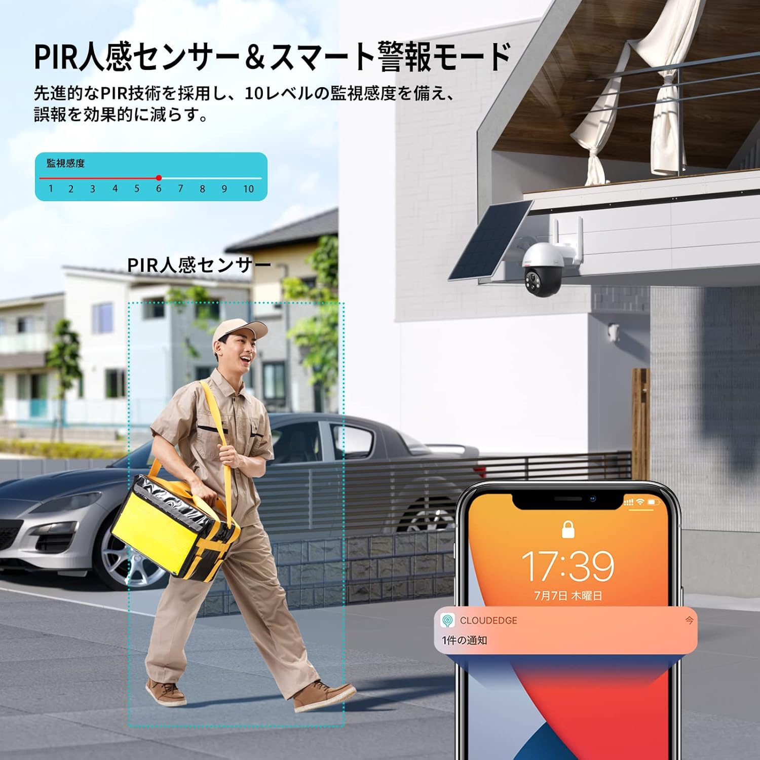 PIR human sensor and smart alarm mode