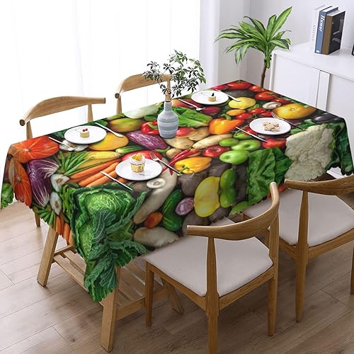 Miniatura 2 de Mantel cuadrado con estampado de frutas y verduras frescas, para pícnic al aire libre, resistente al agua y lavable, mantel cuadrado para cocina y