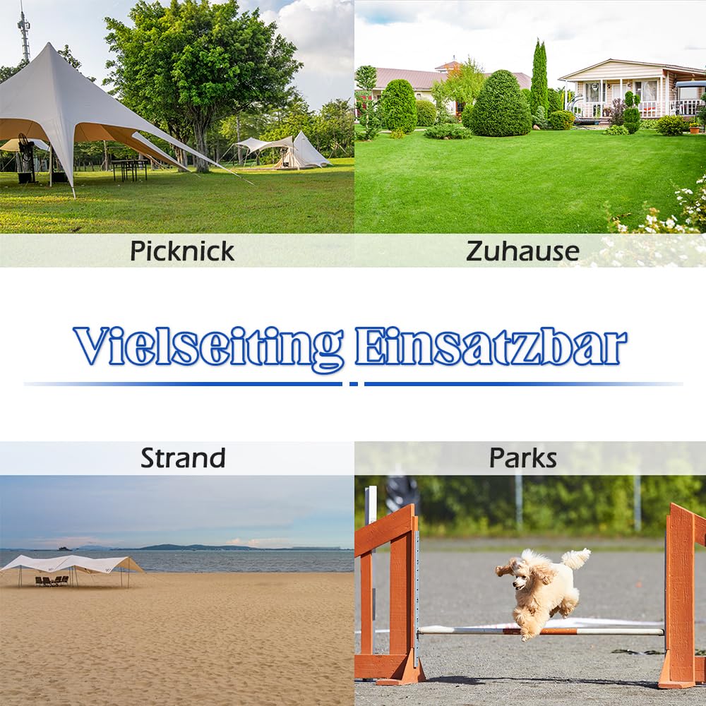 NAIZY 4-er Agility Hürdenset PVC Slalom Haustier höhenverstellbar Trainingsstangen Sprungstangen-Set für Hunde Katzen konditionelles Training Sprungkraft, Beweglichkeit - Grün