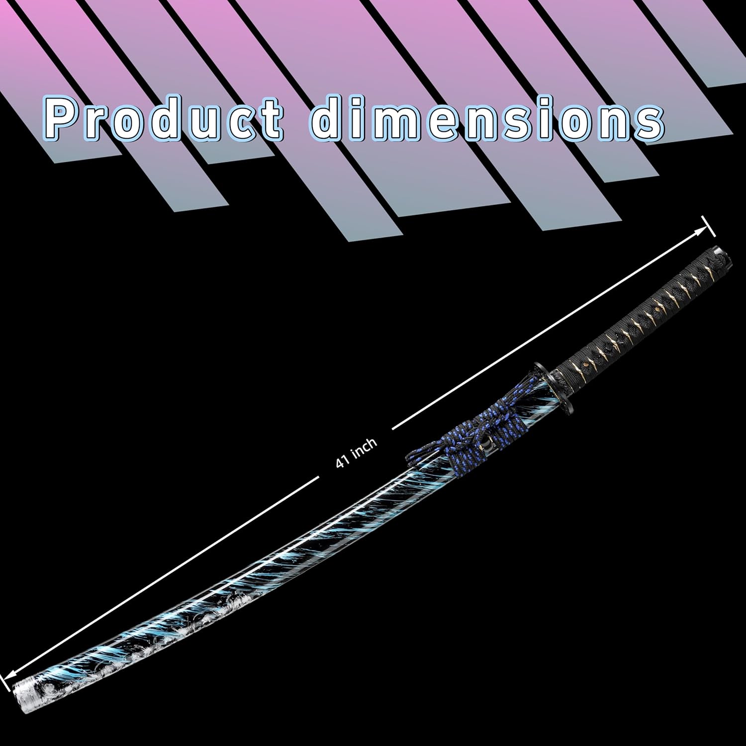 Katana，Hand-Forged Katana Sword，Razor-Sharp 1095 & T10 Damascus Steel Blade, Full-Tang Structure | for Martial Arts Practice, Collector's Display, Unique Gift for Men