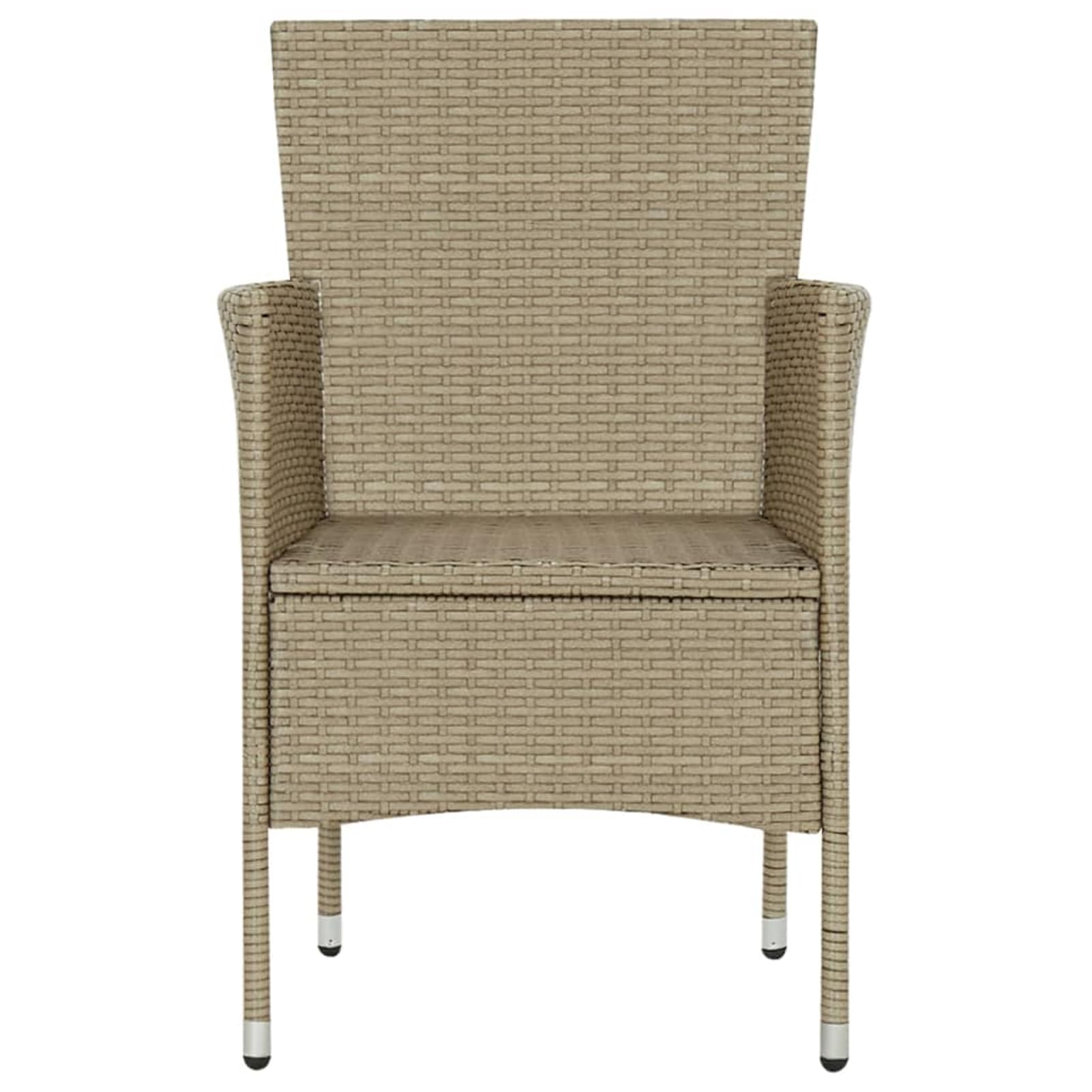 Juego de 4 sillas de jardín con cojín, sillas de jardín, sillas de ratán, sillas de jardín, muebles de balcón, resistentes a la intemperie, terraza, balcón, 4 unidades, polirratán, beige