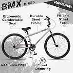 Cubsala 20 24 26 1 cm BMX Vélo de course Trident Bicycles de niveau débutant pour les riders avancés avec 2 Pèlerins, couleurs multiples