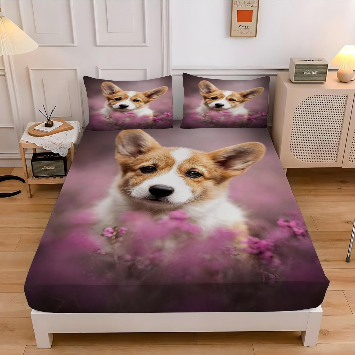 Animals Single Fitted Sheet Cute Bed Sheets 30 cm Deep Pocket