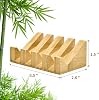Jabonera de bambú, portajabón de madera para barra con drenaje para ducha, paquete de 2 | Diseño de drenaje inclinado para baño y cocina 3