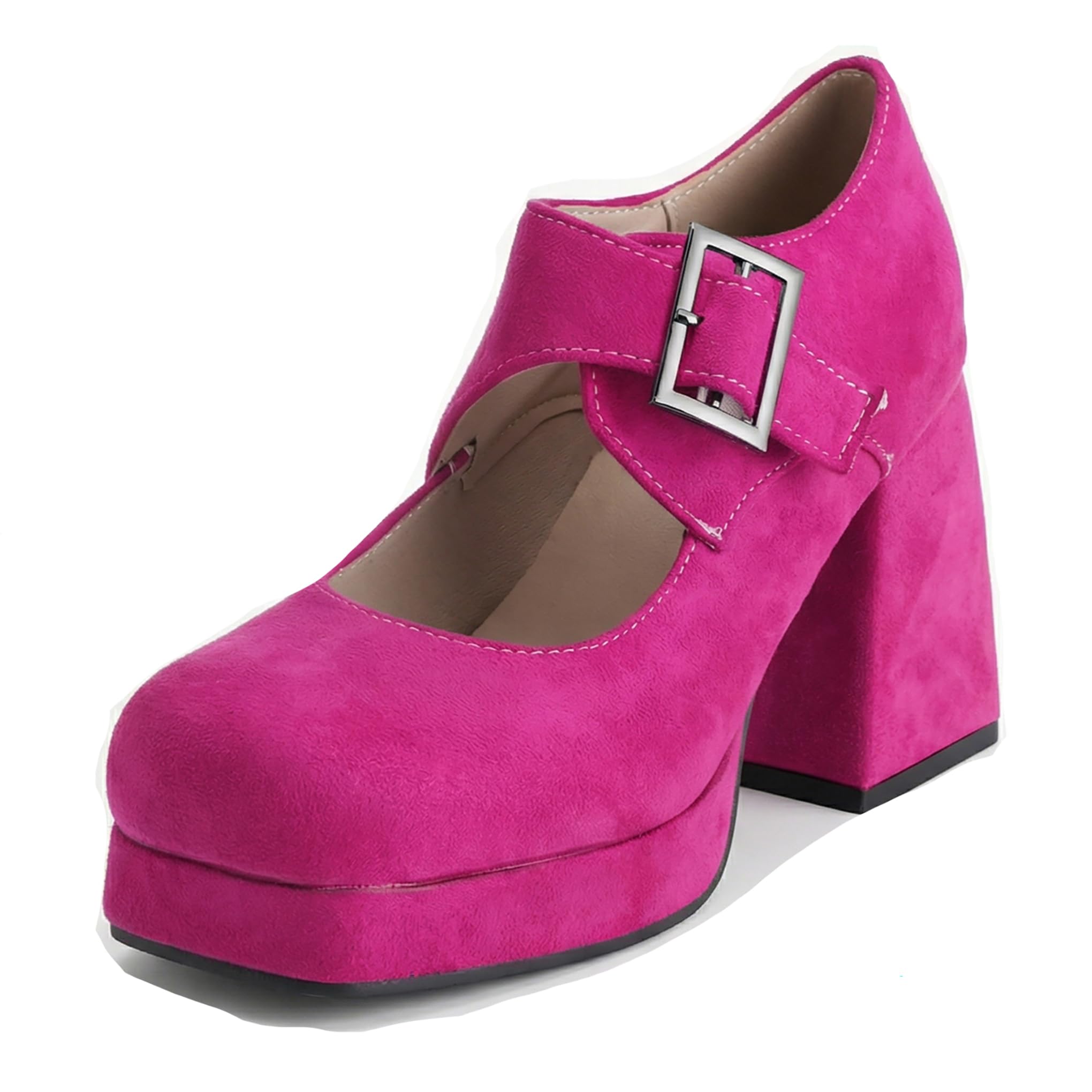 Bviennic Decollete Donna Tacco Largo Alto Plateau Numero 34-46